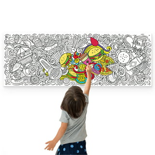 Huge Coloring Poster for Adults and Kids - Cupcakes Inspirational Giant Coloring Poster - Large Wall Coloring Page - Big Coloring Sheet - Jumbo