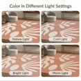 thumbnail image 7 of ODIKA 3'x5' Orange Warm Terracotta Sun Line Design Washable Accent Rug Elegant Minimalist Leaf and Motifs for Modern Pet Friendly, Non-Shedding Mat for Bedside, Nursery Room, 7 of 7