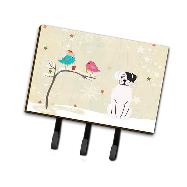 Christmas Presents Between Friends White Boxer Cooper Leash or Key Holder