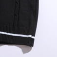 thumbnail image 6 of Men's Slim Fit V-Neck Cable Knit Sweater Vest Casual Striped Trim Pullover Tank Top, 6 of 8