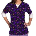 thumbnail image 1 of Dvkptbk Sarrau pour Femmes Halloween T-Shirts d'Halloween pour Femmes à Imprimé Citrouille et Araignée Hauts d'Infirmière Tenue de Travail avec Poches Mode Décontractée Col en V Manches Courtes, 1 of 4