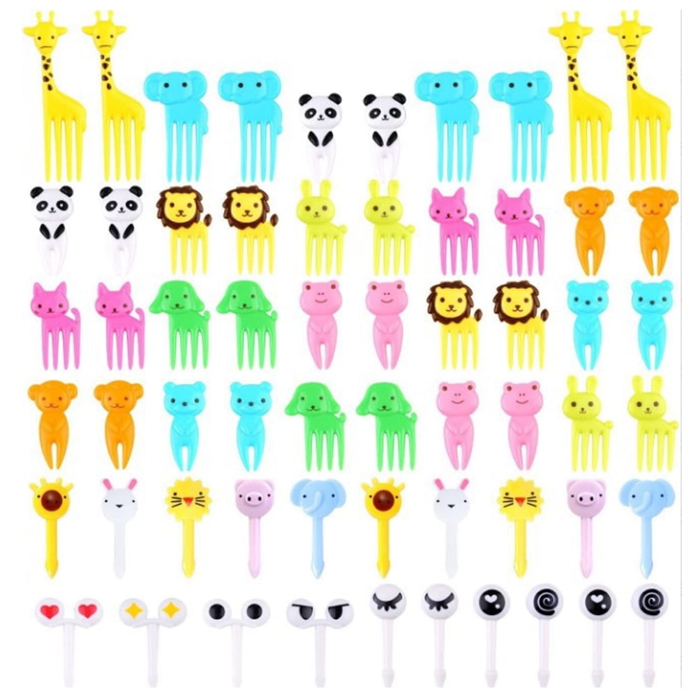 Food Fruit Fork Picks for Kids Cute Animals Bento Box Decor ForksCake