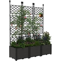 Garvee Garden Bed Box with Trellis, 50 x 16.2 x 63 inch,  Black