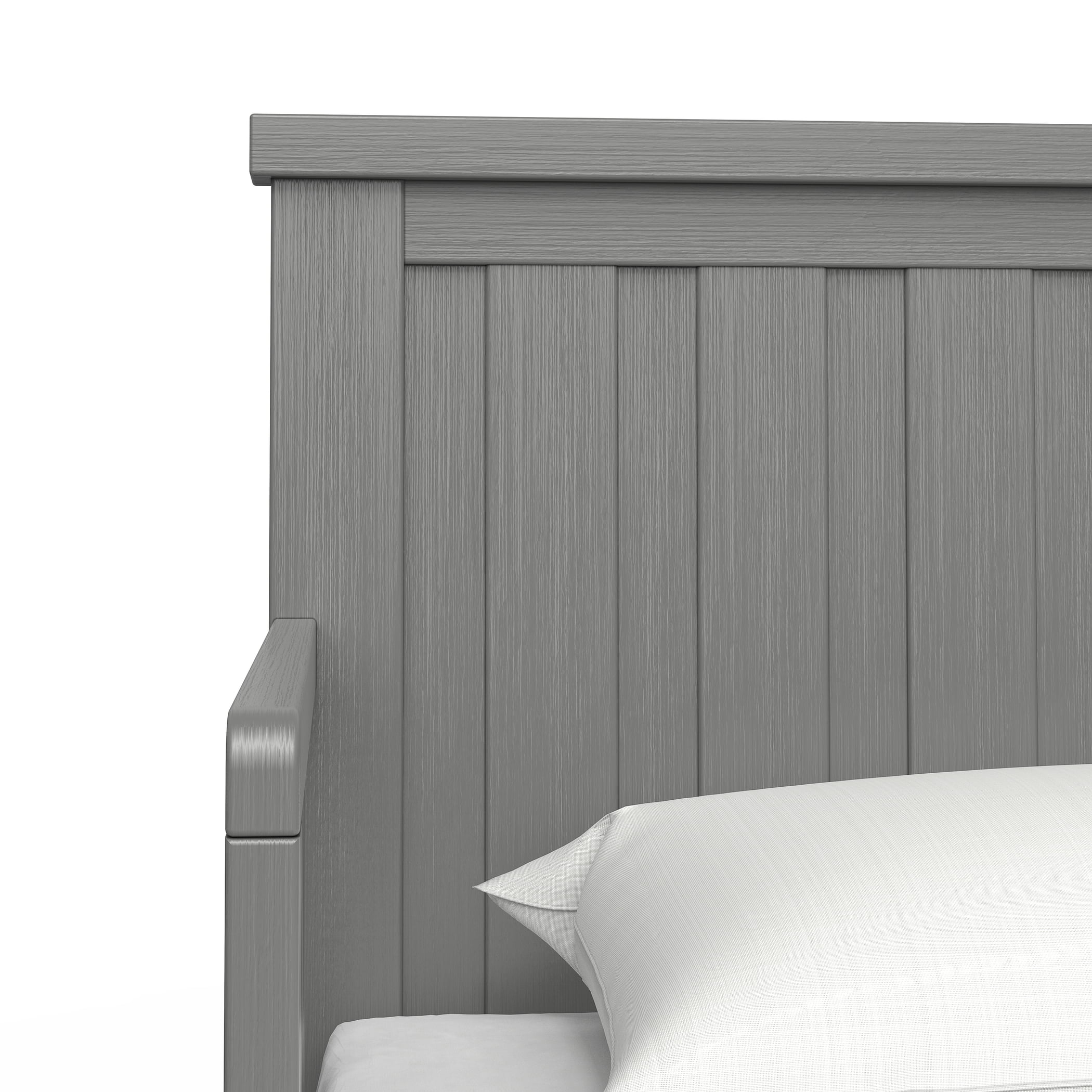 Child Craft Calder Toddler Bed with Guard Rails, Brushed Pebble
