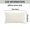 thumbnail image 7 of Unique Bargains Pack of 2 Leaf Jacquard Plush Pillow Covers for Bedroom 20" x 12" White, 7 of 7