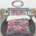 thumbnail image 2 of Designart 'Elegant blossom hand drawn folk pattern' Mid-Century Modern Duvet Cover Set, 2 of 4