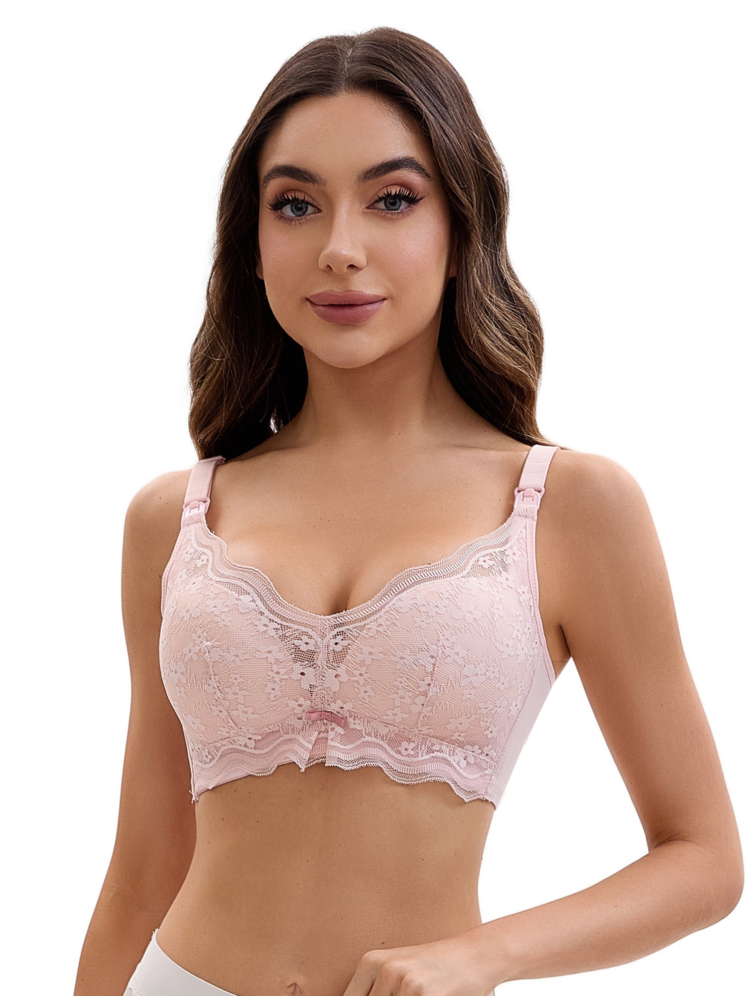 Unique Bargains Wirefree Maternity Bralette Nursing Bra C 40 Light Pink