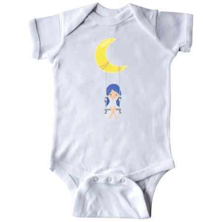 

Inktastic Cute Fairy Fairy On The Moon Fairy On A Swing Gift Baby Girl Bodysuit