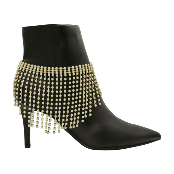 Women Gold Metal Boot Chain Bracelet Shoe Mint Bead Fringes Charm