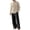 Khaki/joggers men set, variant on Eryao Two Piece Set Men Outfits Casual Long Sleeve Round Neck Tops and Drawstring Pants with Pockets Summer Vacation Beach Lounge Linen Sets,Khaki,XXL