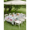 thumbnail image 4 of Outdoor Tablecloth with Umbrella Hole for Patio/Picnic/Party/Camping, Spring Floral Waterproof Table Cloth Rectangle Table Cover Washable, Pink Blue Flowers Butterfly Wooden (60"x 102"), 4 of 8