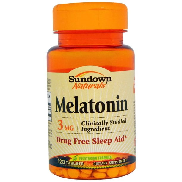 Sundown Naturals Melatonin Sleep Aid, Vegetarian Formula, Drug-Free, 120 ct