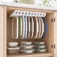 thumbnail image 5 of Space Saving Under Shelf Lid Organizer, 8 Slot Durable Plastic Construction, Fits Kitchen Cabinet Pantry Shelf And Countertop, White Storage Organizer, 5 of 7