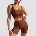 thumbnail image 4 of Sevpuikl Women's Seamless Yoga Tank Top High Waist Tummy Control Shorts 2 Pieces Set Solid Color for Workout Gym(Coffee,L), 4 of 6