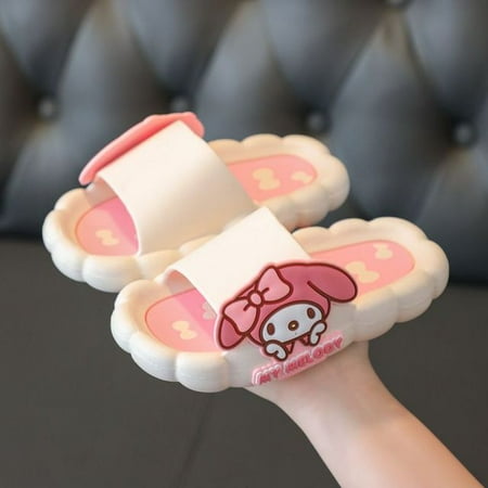 

Sanrio Anime Cartoon Children‘s Slippers Cute Kulomi Girls Indoor Soft Bottom Non-slip Outerwear Children‘s Fun Casual Sandals