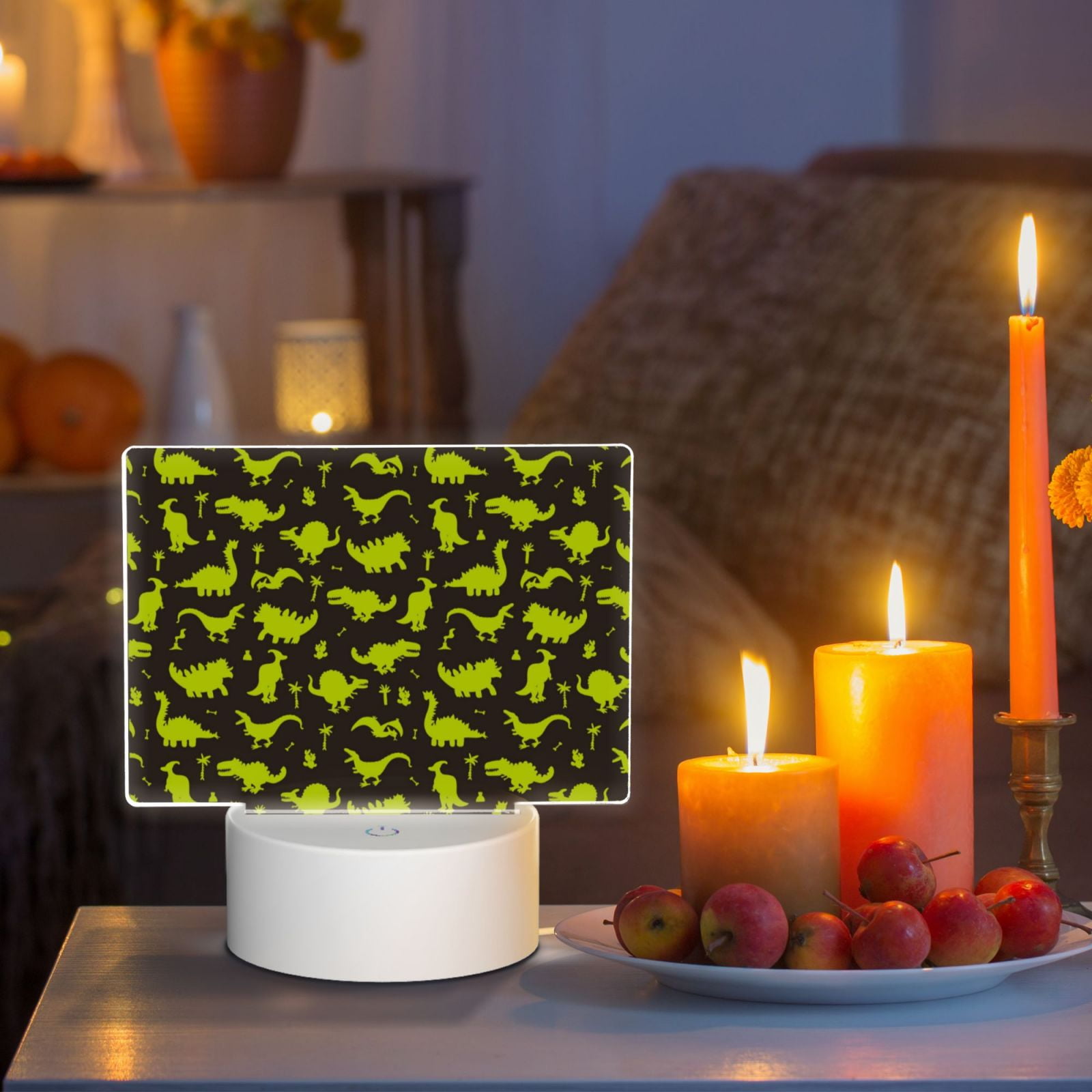 Vsdgher Cute Dinosaurs (2) Rectangular Acrylic Night Light Acrylic Sleep Night Light Friend Gifts for Birthday Gifts for Women Teens Boys Girls