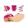 thumbnail image 2 of BLISSFUL STEP Lace Up Contrasting Colors Open Toe Block Heel Sandals for Women, 2 of 6