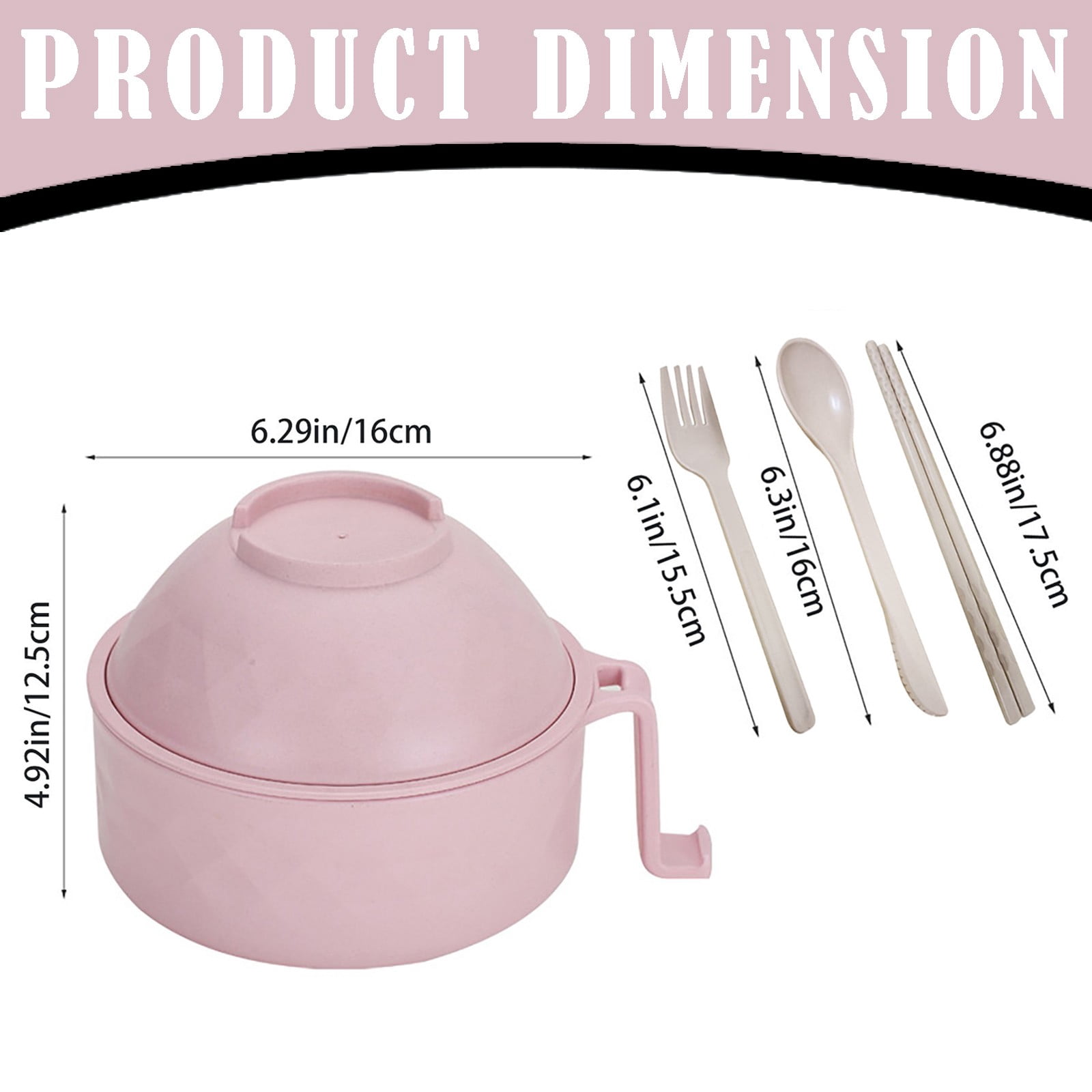Microwave Bowl with Lids,Ramen Bowl,Microwave Soup Mugs with Handles,for Soup and Instant Noodles,Oatmeal, Gumbo, Salad, College Dorm Room Ramen Cooker with Chopsticks/Spoon/Fork for Dorm