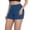 Blue, variant on UAMVSH Womens Plus Size Biker Shorts Solid Color High Waisted Workout Gym Running Yoga Shorts Short Leggings