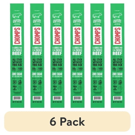 (6 pack) Chomps Grass-Fed and Finished Jalapeño Beef Snack Stick