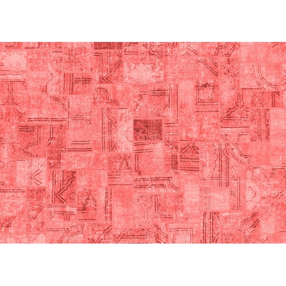 Ahgly Company Indoor Rectangle Patchwork Red Transitional Area Rugs, 8' x 10'