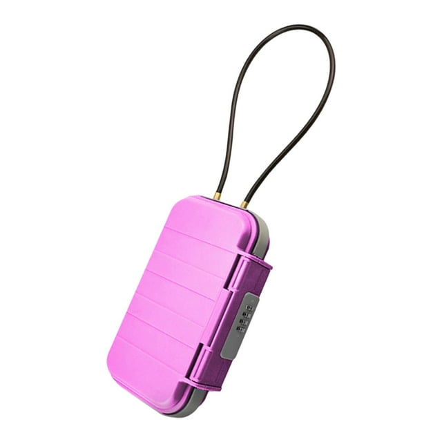 yuksok Key Lock Box Key Security Box Beach Case 4 Digit Combination Portable Sports Key Pink