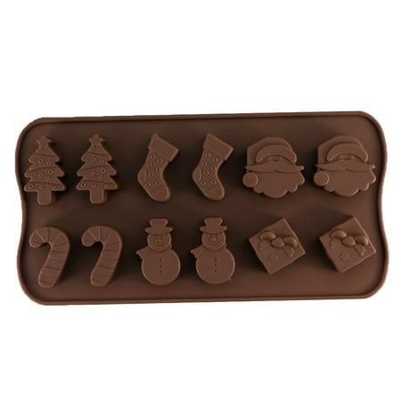 Flying Outlets Christmas Chocolate Mold Snowman Socks Trees Silicone Cake Mould Candy