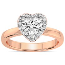5 Carat IGI Certified Heart Shape Lab Grown Diamond Engagement Ring | 14K Rose Gold |Anna Hidden Accents Halo Diamond Ring | FG-VS1-VS2 Quality Friendly Diamonds