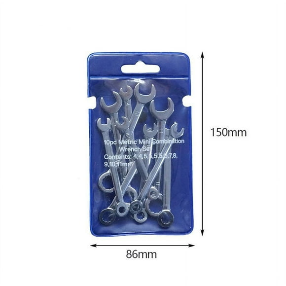 Mini Wrench Set Thin Wrench Set With Storage Pouches Open And Box End Wrench Set Prevent Slipping Portable Small Wrench For Home Car Electrical Maintenance Metric set