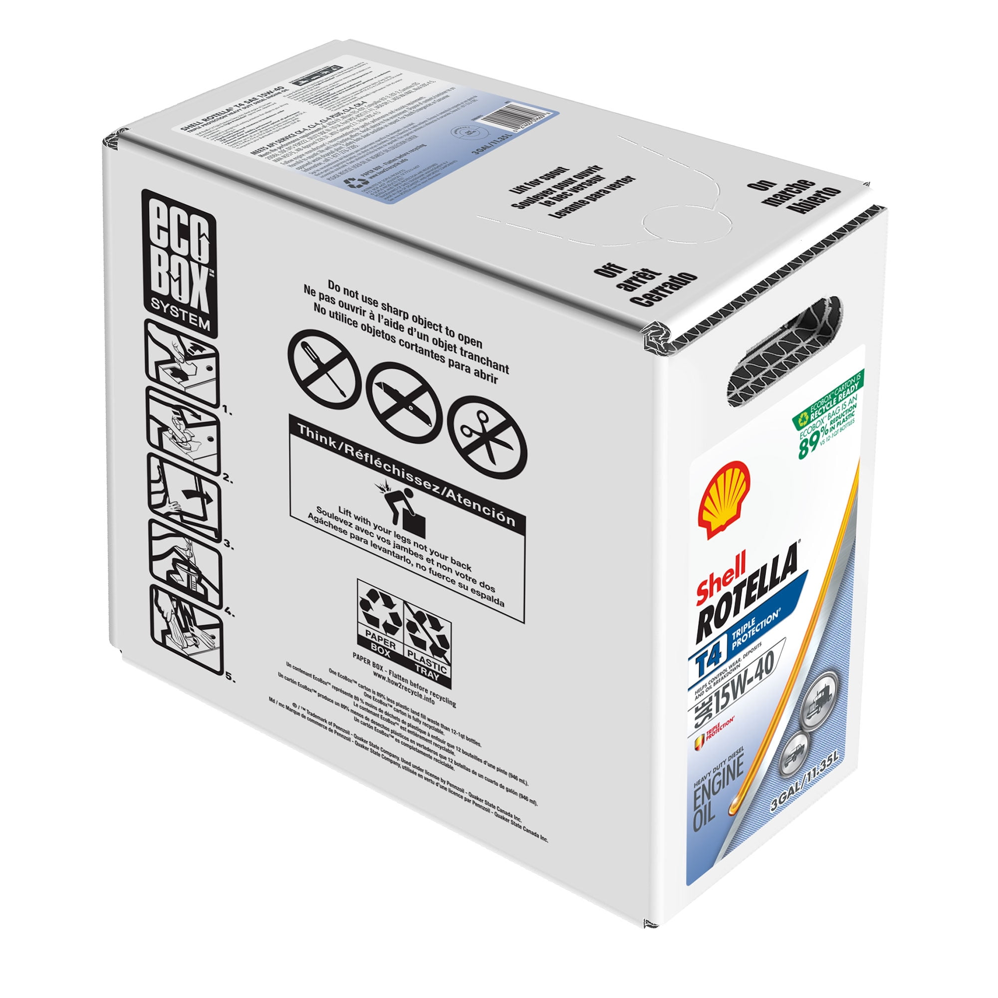 Shell Rotella T4 Triple Protection 15W 40 Diesel Motor Oil 3 Gallon Shell Rotella T4 Triple Protection 15W 40 Diesel Motor Oil 3 Gallon