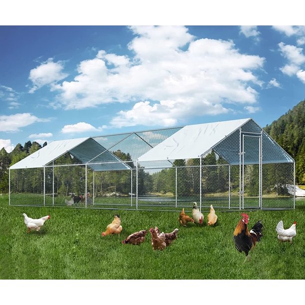 Large Metal Chicken Coop, Walkin Chicken Runs for Yard with Waterproof