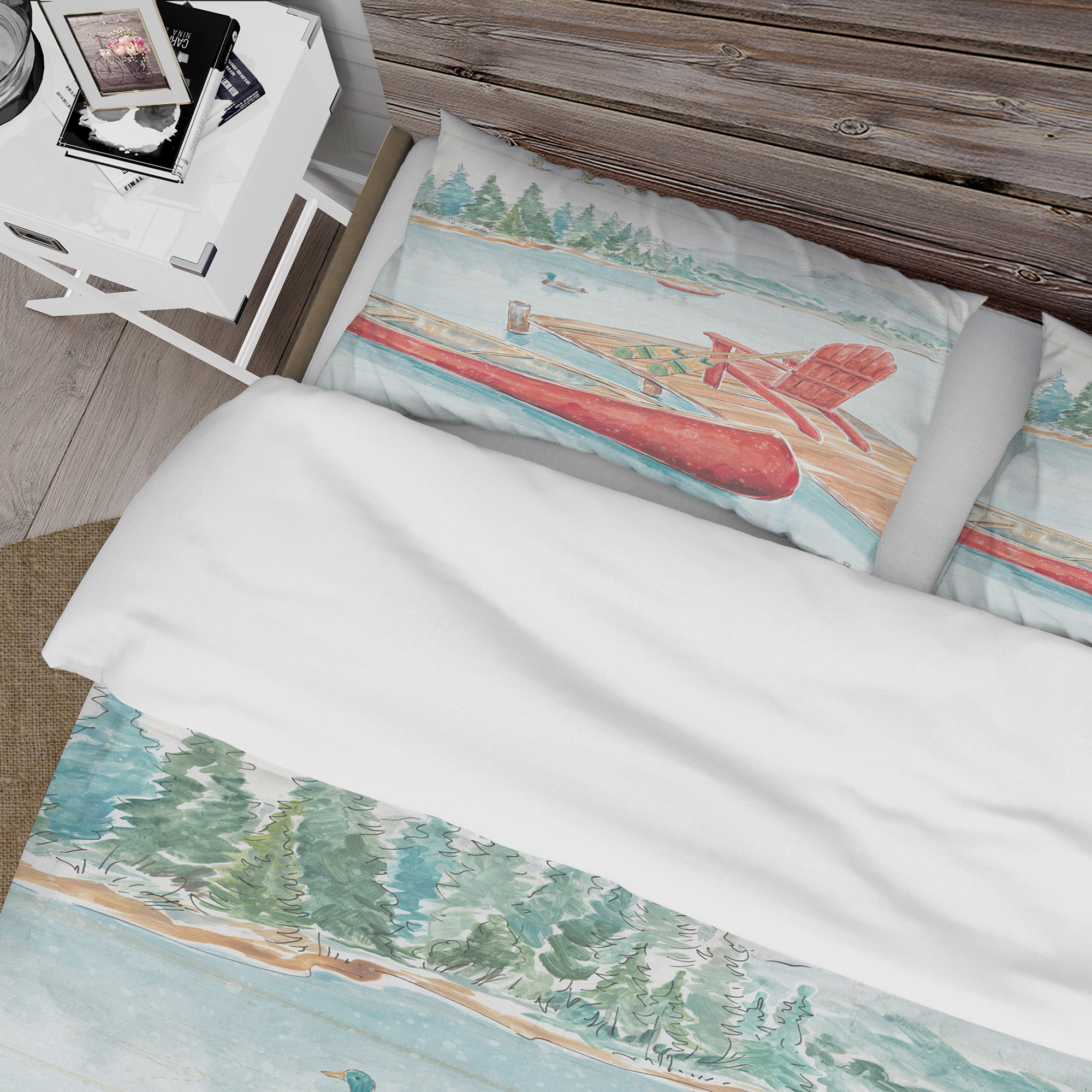 Designart 'Lake Moments IV' Cottage Duvet Cover Set