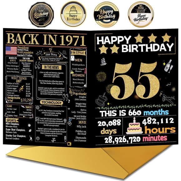 Tarjeta de Felicitación Joycard 55º Cumpleaños con Sobre