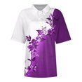 thumbnail image 4 of Fiudx Liquidación de Ofertas Flash Blusa con Botones y Cuello Vuelto de Manga Corta con Estampado Cómodo E Informal para Mujer a La Moda, 4 of 5
