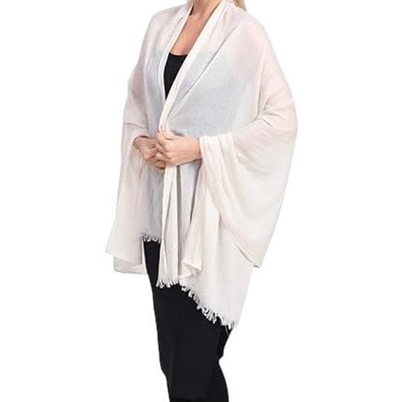 Women's Lightweight Linen-Like Sheer Summer Scarves in Rich Colors