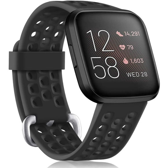 Sport Bands for Fitbit Versa 2/Versa Bands/Versa Lite Smartwatch, Waterproof and Breathable Wristbands with Metal Buckle for Fitbit Versa 2 Smart Fitness Watch Women Men, Small Large