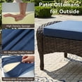 thumbnail image 6 of Unnifurnzi Patio Ottoman Set of 2-All Weather Wicker Outdoor Footstool with Removable Cushions Outdoor Olefin Fabric Outdoor Foot Rest for Deck Porch Balcony Garden-Brown/Blue, 6 of 7