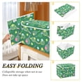 thumbnail image 2 of Yayeee Collapsible Storage Bin with Lid Fabric Closet Decorative Basket with Handles, Green Tennis Pattern, 2 of 7