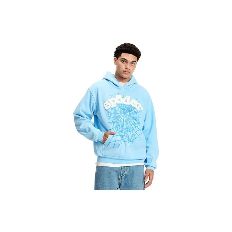 sp5der スカイブルー パーカー ラインストーン Sp5der Men's Web Hoodie Sky Blue, from StockX - Walmart.com