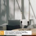 thumbnail image 5 of Candelabros negros con acabado de metal cromado, juego de 2, candelabros negros para velas cónicas, diseño geométrico y elegante para centro de mesa, 5 of 5