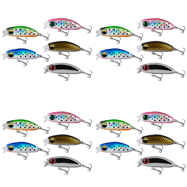 Señuelos Pesca Minnow Colores Mezclados Cebo Duro Artificial Wobbler 5 Uds.