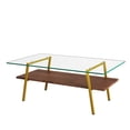 thumbnail image 5 of Smilegend Rectangle Coffee Table, Tempered Glass Tabletop with Transparent Glass, Durable Construction and Sturdy Support for a Sleek and Stylish Design, 5 of 8
