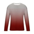 thumbnail image 3 of Mens Shirts Fashion Striped Gradient Print Loose T Shirt Long Sleeve Lightweight Casual Crewneck Pullover Tops, 3 of 5