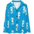 thumbnail image 4 of Top-kevin Women Long Sleeve Pajama Set Comfy Pjs Sets Seahorse Coral Bubbles 2 Piece Lounge Set, 4 of 6