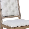 thumbnail image 4 of Button Tufted Fabric Side Chair with Cabriole LegsSet of 2Brown and Cream - Saltoro Sherpi, 4 of 5