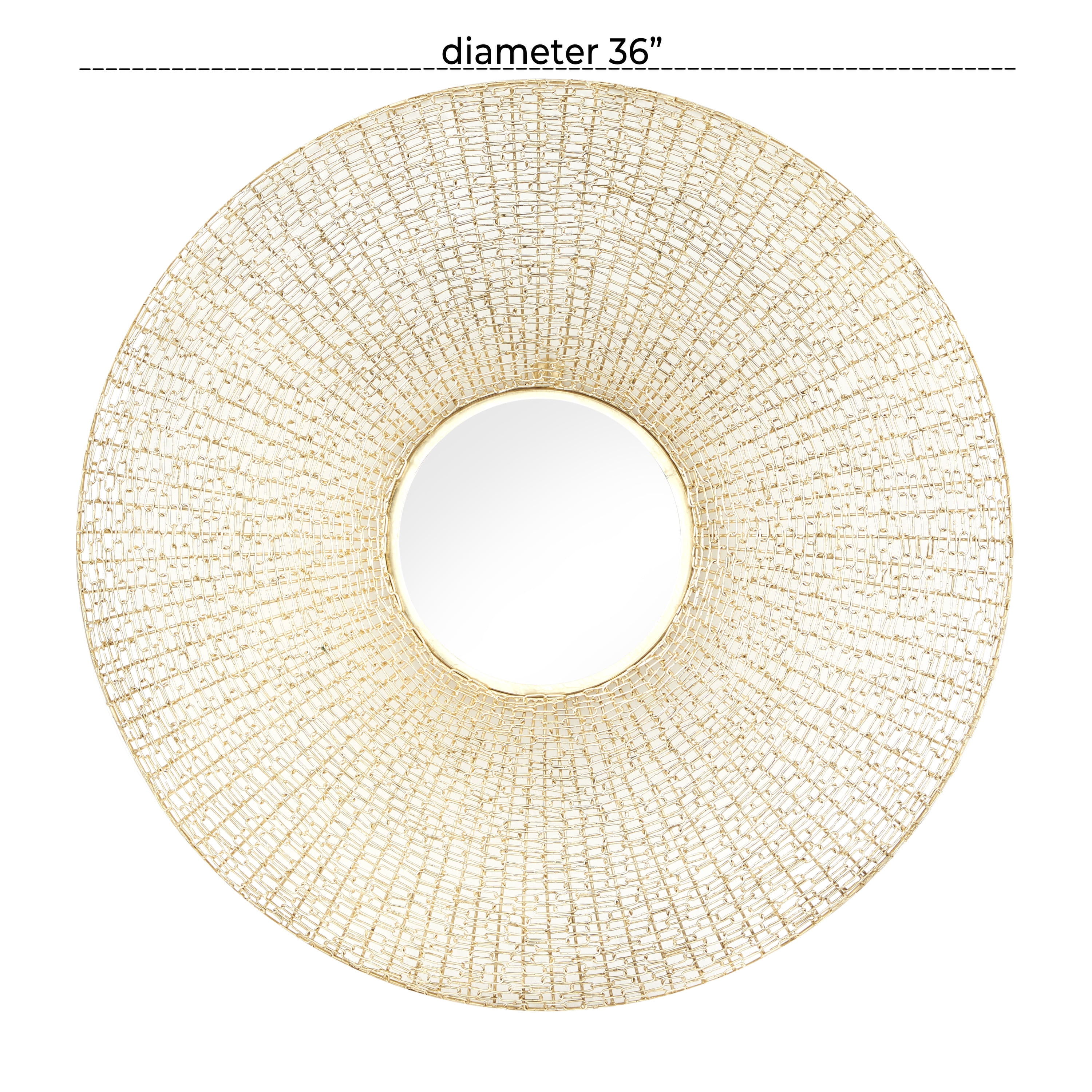 DecMode 36" x 36" Gold Starburst Wall Mirror