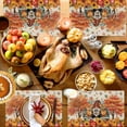 thumbnail image 4 of Fall Placemats Set of 4 Pumpkin Gnome Truck Place Mats Thanksgiving Placemat Berry Autumn Fallen Leaf Linen Table Mats for Dining Kitchen Table Holiday Dinner Party Home Fall Decorations 13x19 Inch, 4 of 8
