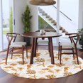 thumbnail image 4 of Seahorse Coral Shell Round Living Room Rugs 8 ft, Starfish Ocean Washable Large Area Rug with Non-Slip Sturdy Edge Binding Round Carpet for Dining Room Kitchen Office, 4 of 9