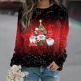 thumbnail image 1 of Sudadera con capucha con tema navideño para mujer, sudaderas con estampado 3d, moda informal, cuello redondo, camisetas de manga larga para mujer, jersey de gran tamaño, 1 of 3