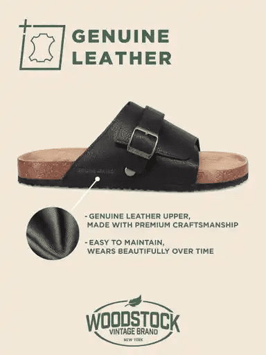 Woodstock Men's Austin Genuine Leather Comfort Sandal